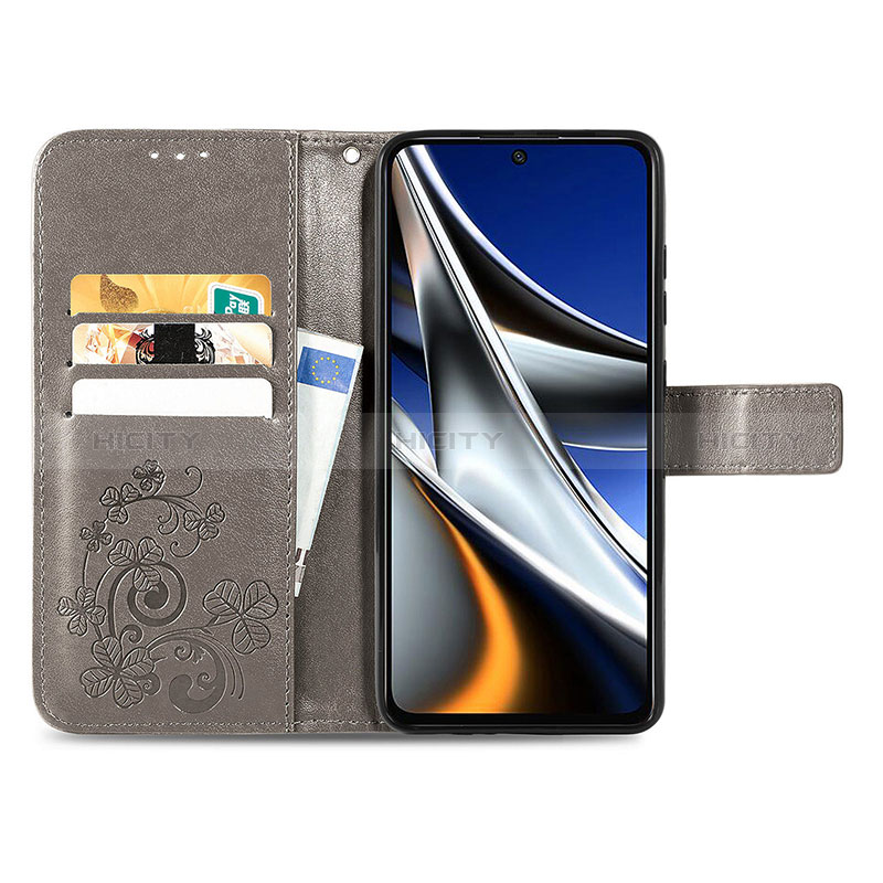 Custodia Portafoglio In Pelle Fiori Cover con Supporto per Xiaomi Poco X4 Pro 5G
