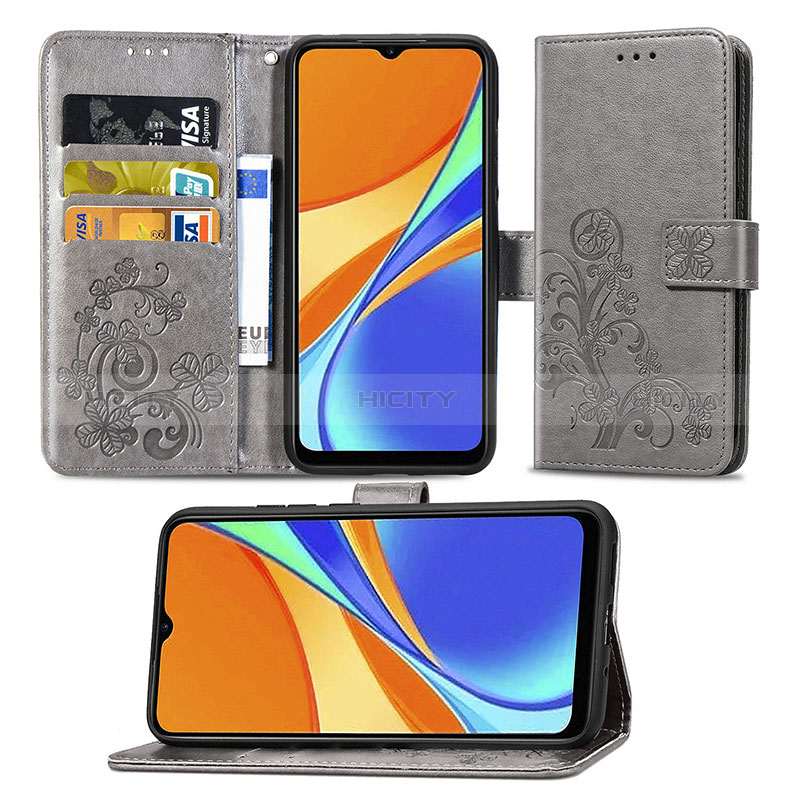 Custodia Portafoglio In Pelle Fiori Cover con Supporto per Xiaomi Redmi 9 Activ