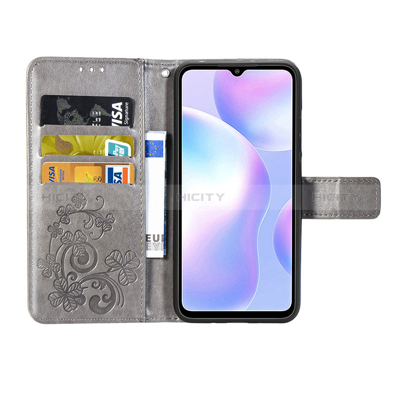 Custodia Portafoglio In Pelle Fiori Cover con Supporto per Xiaomi Redmi 9A