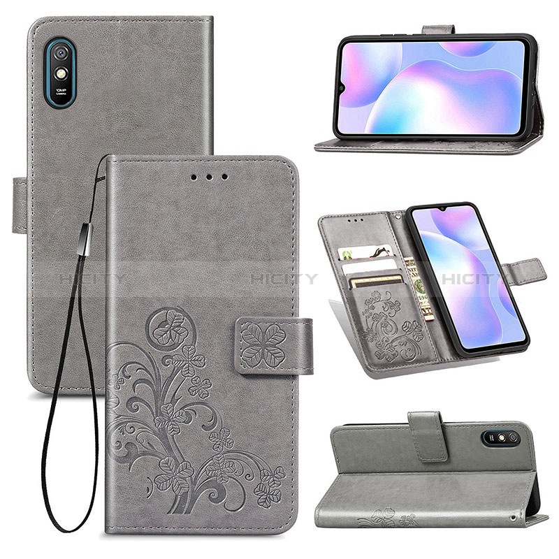 Custodia Portafoglio In Pelle Fiori Cover con Supporto per Xiaomi Redmi 9A