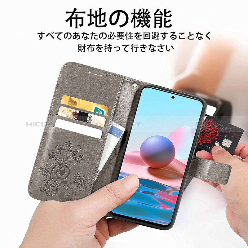 Custodia Portafoglio In Pelle Fiori Cover con Supporto per Xiaomi Redmi Note 10 JE 5G