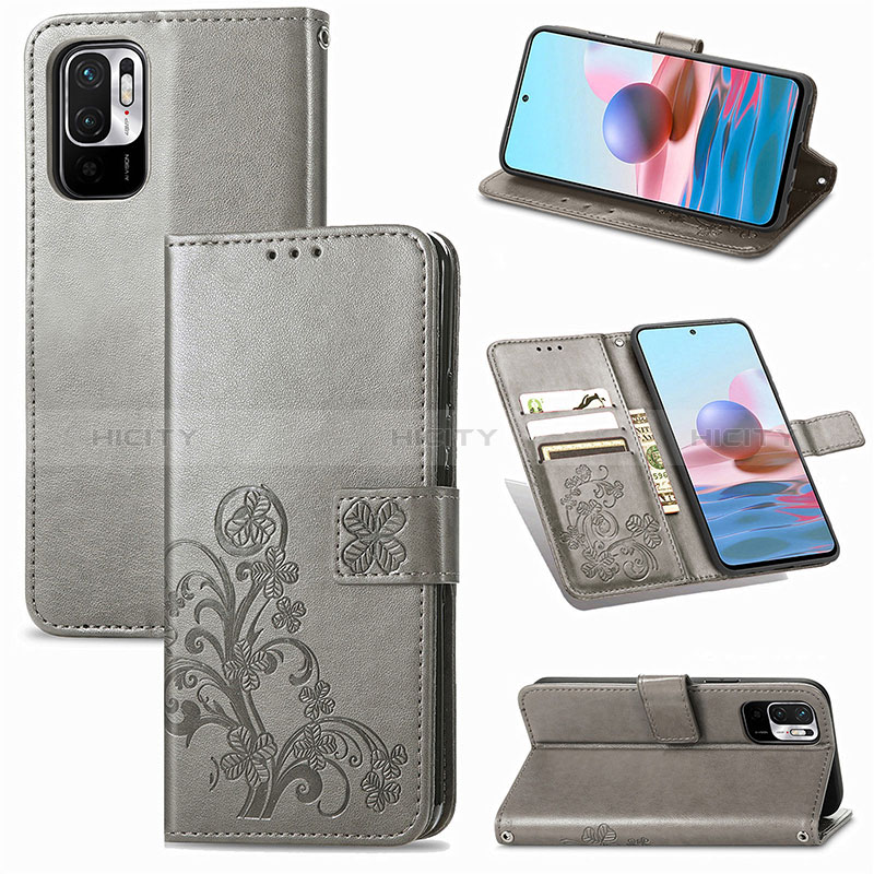 Custodia Portafoglio In Pelle Fiori Cover con Supporto per Xiaomi Redmi Note 10 JE 5G