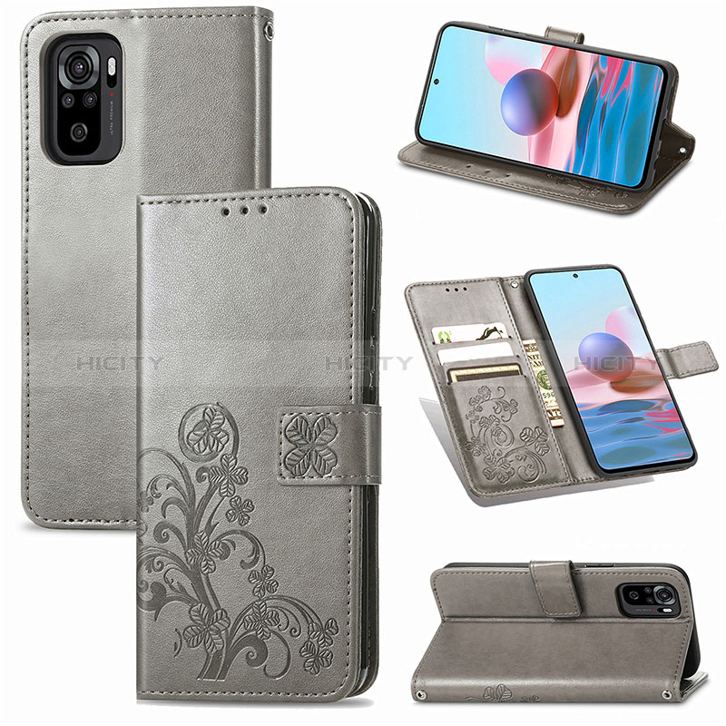 Custodia Portafoglio In Pelle Fiori Cover con Supporto per Xiaomi Redmi Note 10S 4G