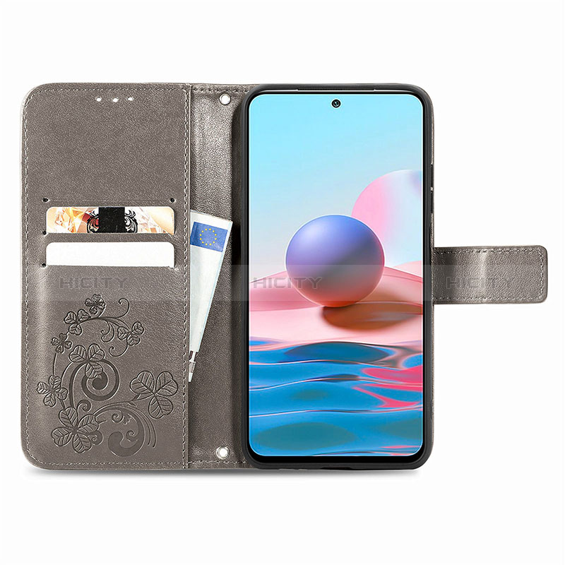 Custodia Portafoglio In Pelle Fiori Cover con Supporto per Xiaomi Redmi Note 10S 4G