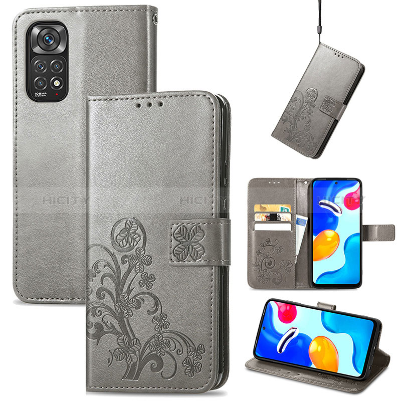 Custodia Portafoglio In Pelle Fiori Cover con Supporto per Xiaomi Redmi Note 11S 4G