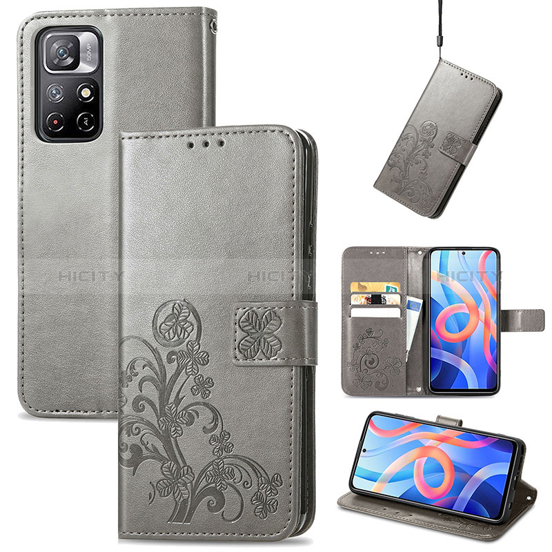 Custodia Portafoglio In Pelle Fiori Cover con Supporto per Xiaomi Redmi Note 11S 5G