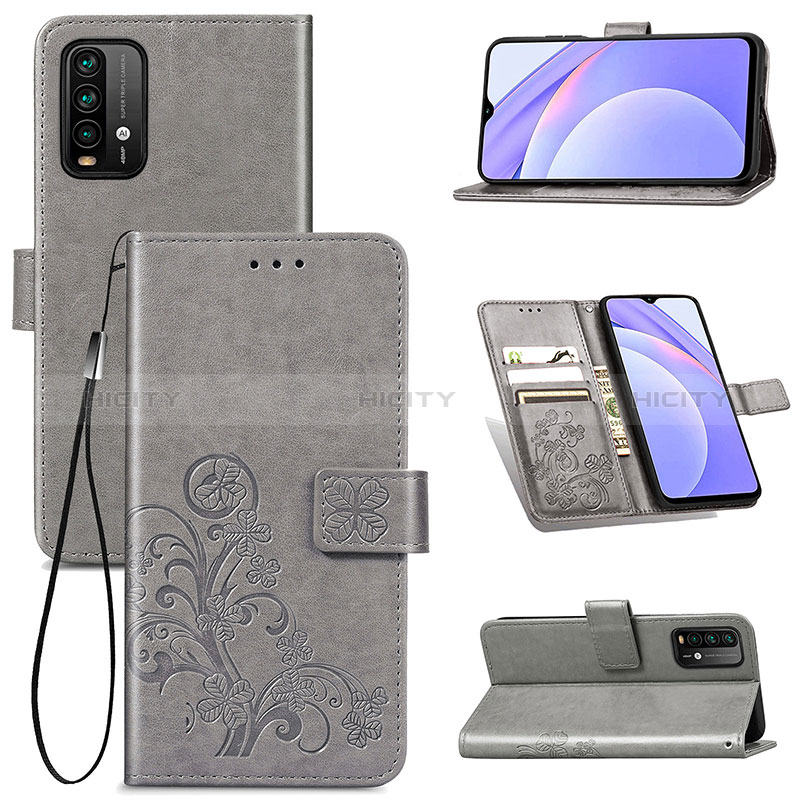 Custodia Portafoglio In Pelle Fiori Cover con Supporto per Xiaomi Redmi Note 9 4G