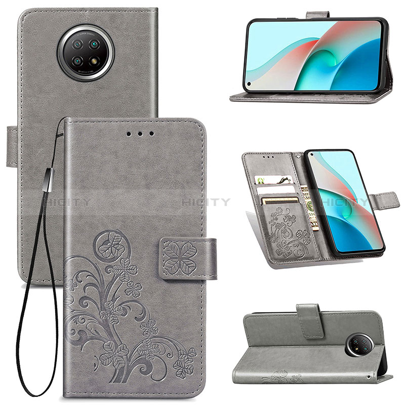 Custodia Portafoglio In Pelle Fiori Cover con Supporto per Xiaomi Redmi Note 9 5G