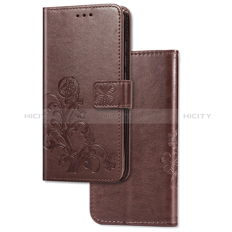 Custodia Portafoglio In Pelle Fiori Cover con Supporto per Xiaomi Redmi Note 9 Pro Marrone