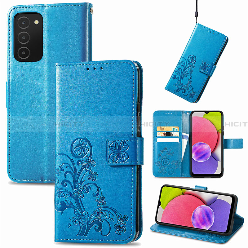 Custodia Portafoglio In Pelle Fiori Cover con Supporto S01D per Samsung Galaxy F02S SM-E025F