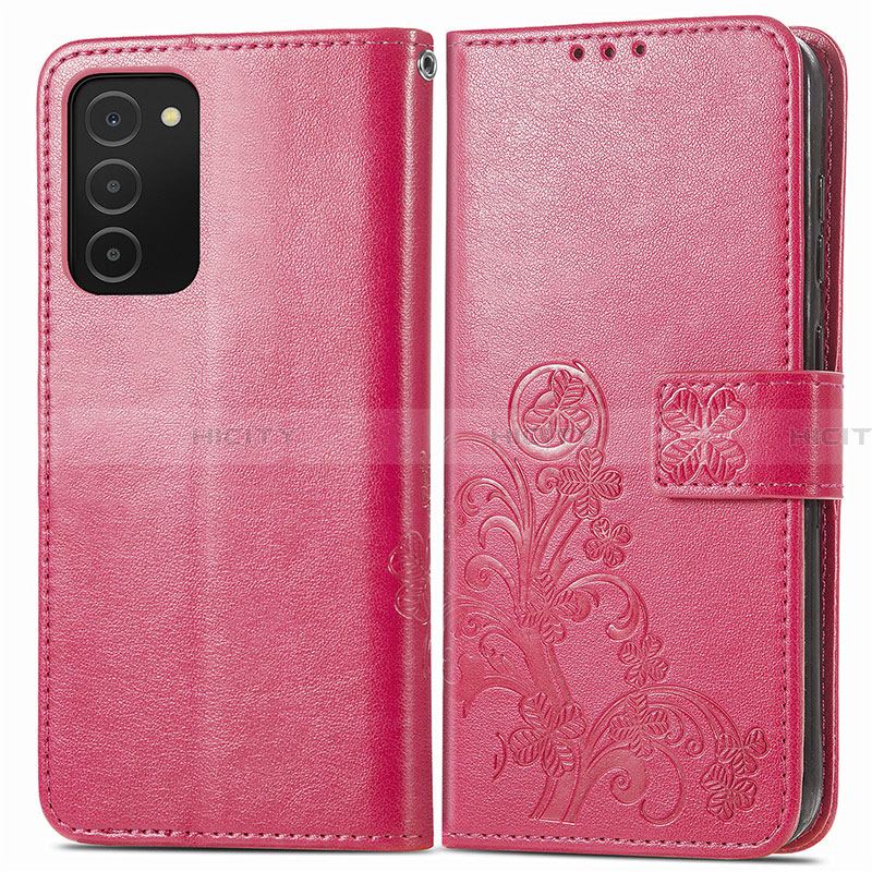 Custodia Portafoglio In Pelle Fiori Cover con Supporto S01D per Samsung Galaxy F02S SM-E025F