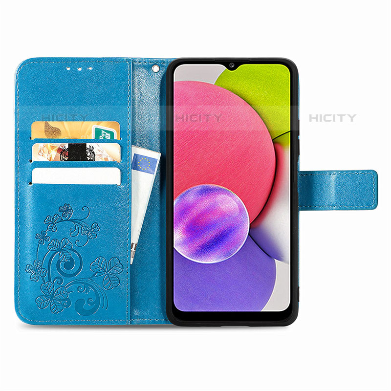 Custodia Portafoglio In Pelle Fiori Cover con Supporto S01D per Samsung Galaxy M02s