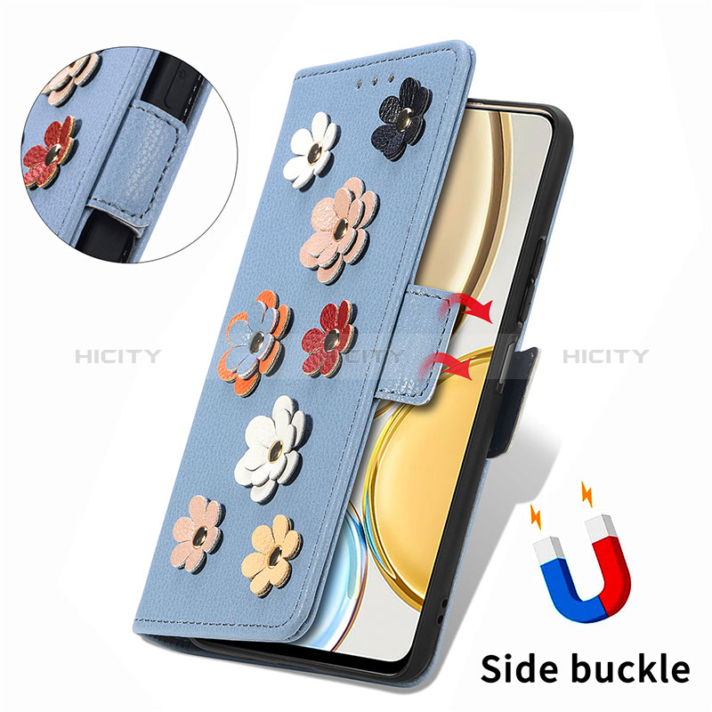 Custodia Portafoglio In Pelle Fiori Cover con Supporto S02D per Huawei Honor Magic4 Lite 5G