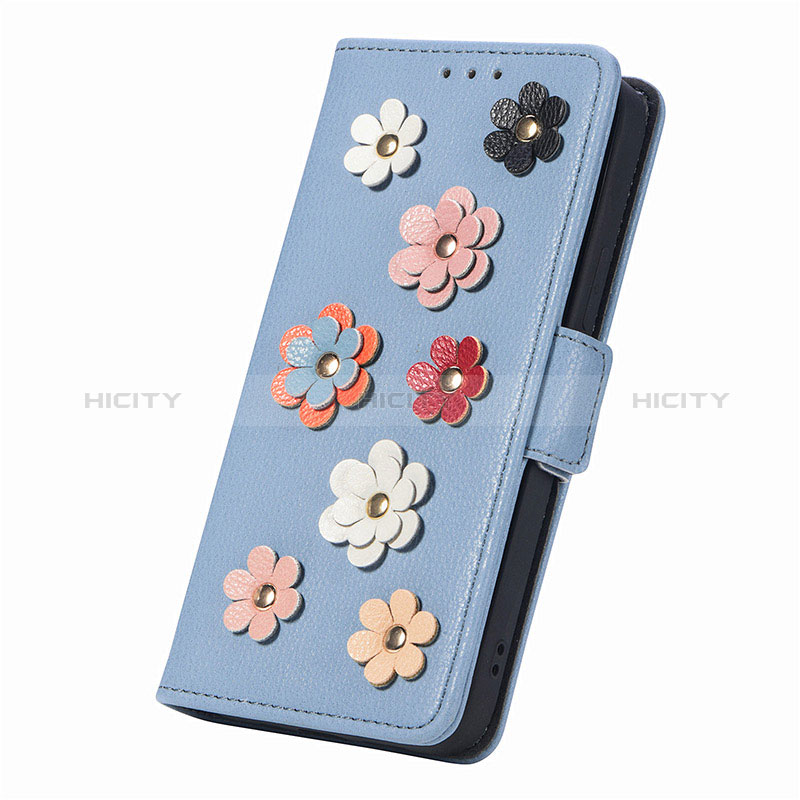 Custodia Portafoglio In Pelle Fiori Cover con Supporto S02D per Huawei Honor X9 5G