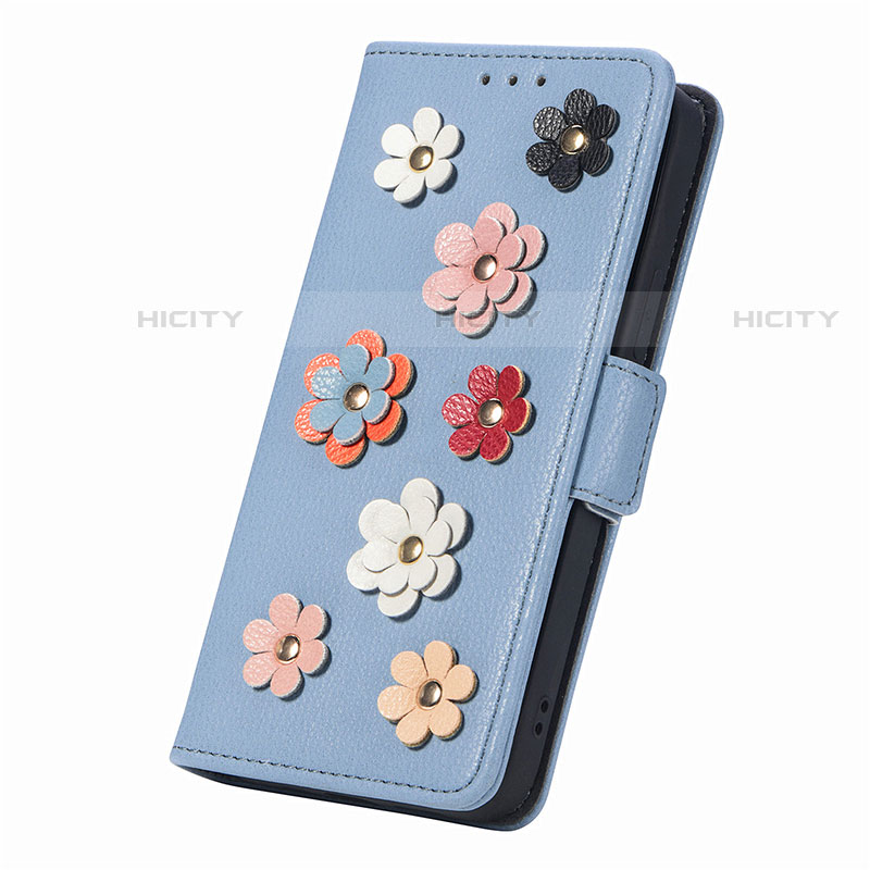 Custodia Portafoglio In Pelle Fiori Cover con Supporto S02D per Motorola Moto Edge (2022) 5G