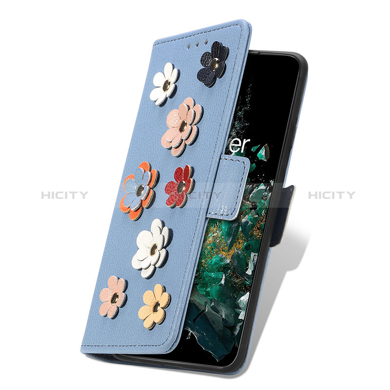 Custodia Portafoglio In Pelle Fiori Cover con Supporto S02D per OnePlus 10T 5G