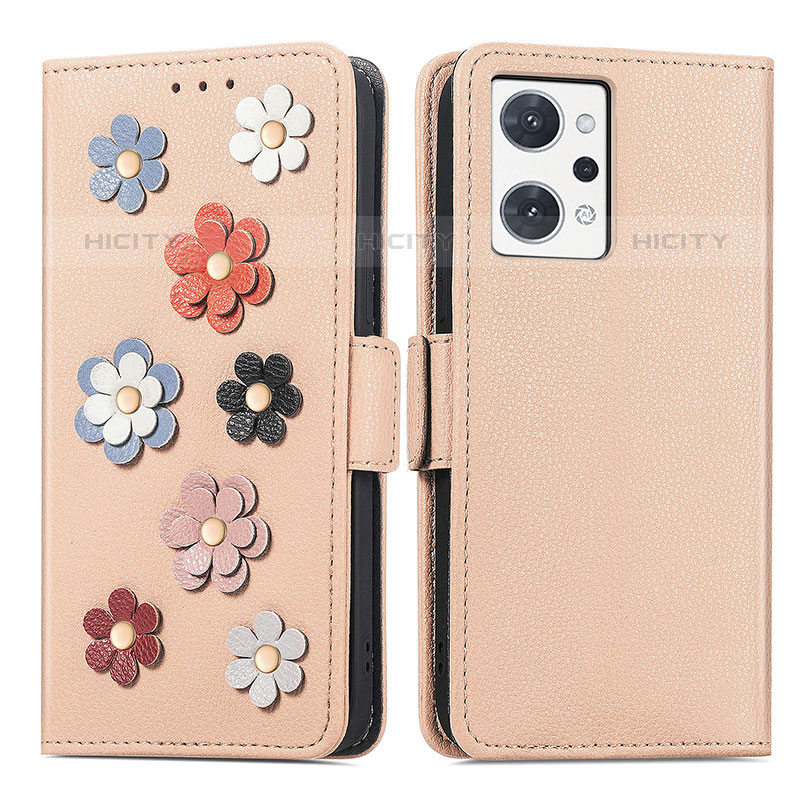 Custodia Portafoglio In Pelle Fiori Cover con Supporto S02D per Oppo Reno7 A