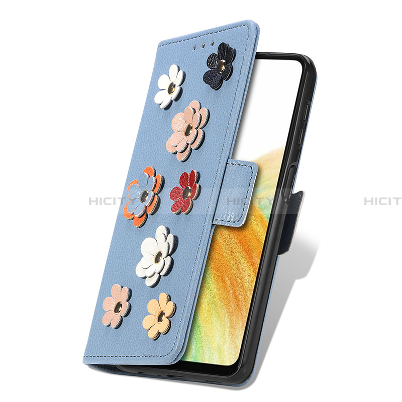 Custodia Portafoglio In Pelle Fiori Cover con Supporto S02D per Samsung Galaxy A13 4G