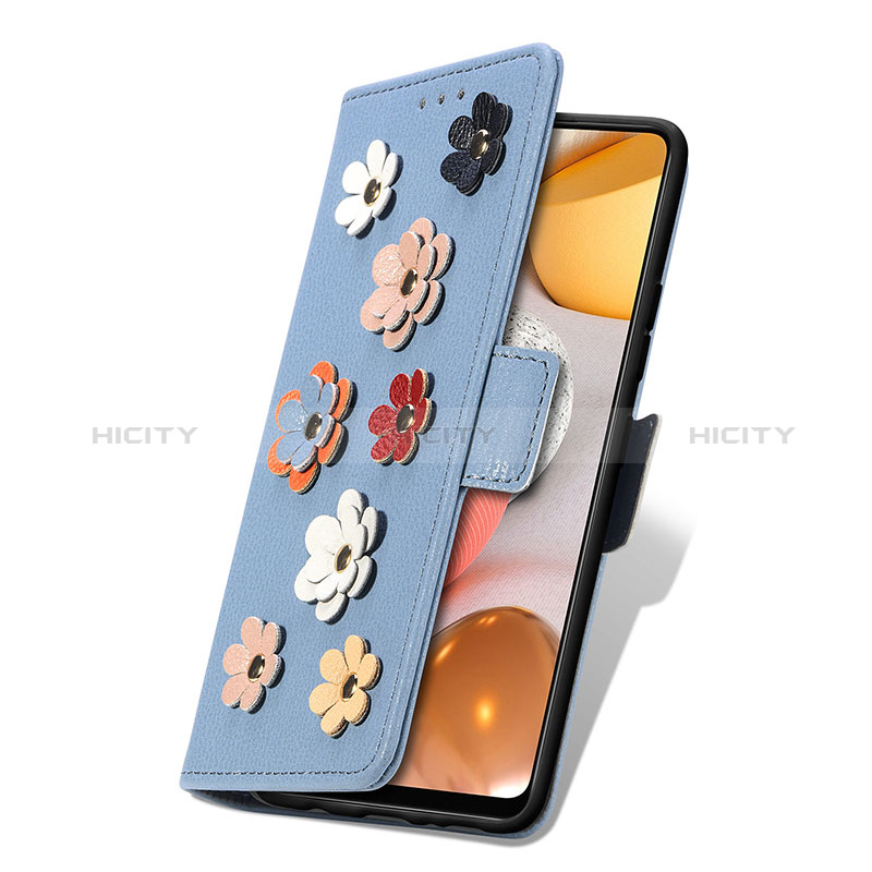 Custodia Portafoglio In Pelle Fiori Cover con Supporto S02D per Samsung Galaxy A42 5G