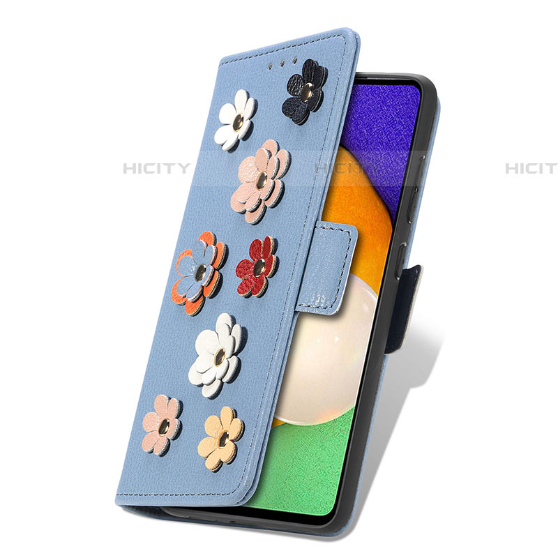 Custodia Portafoglio In Pelle Fiori Cover con Supporto S02D per Samsung Galaxy A52 4G