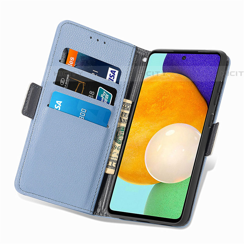 Custodia Portafoglio In Pelle Fiori Cover con Supporto S02D per Samsung Galaxy A52 5G