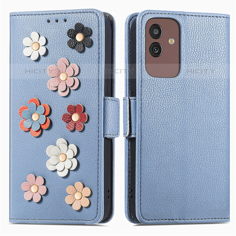 Custodia Portafoglio In Pelle Fiori Cover con Supporto S02D per Samsung Galaxy M13 5G