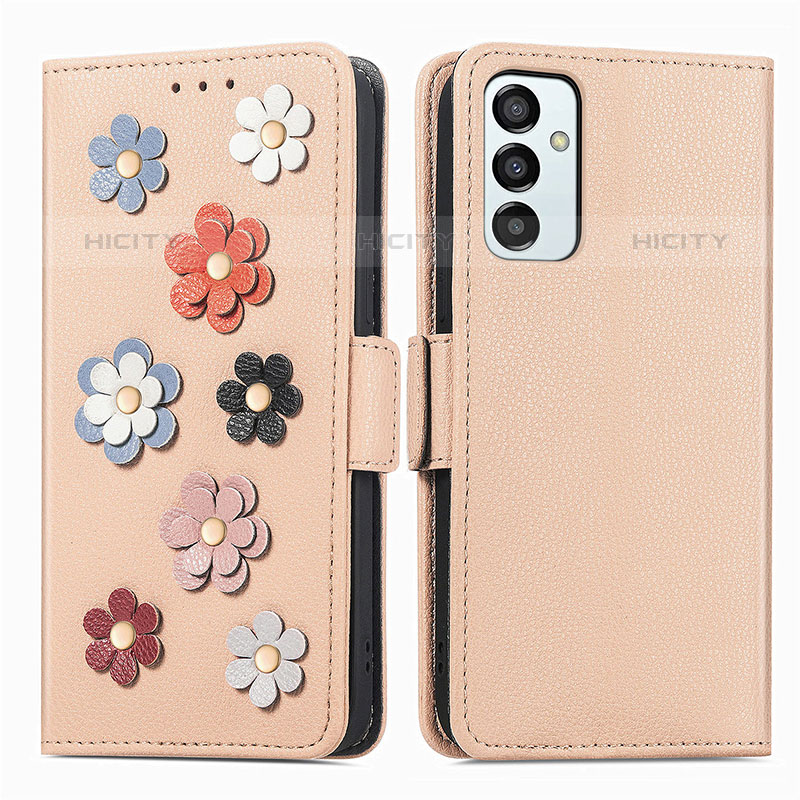 Custodia Portafoglio In Pelle Fiori Cover con Supporto S02D per Samsung Galaxy M23 5G