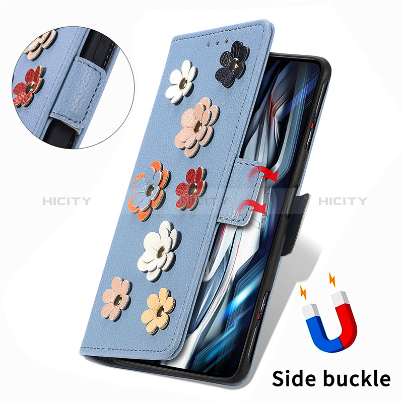 Custodia Portafoglio In Pelle Fiori Cover con Supporto S02D per Xiaomi Redmi K50 Gaming 5G