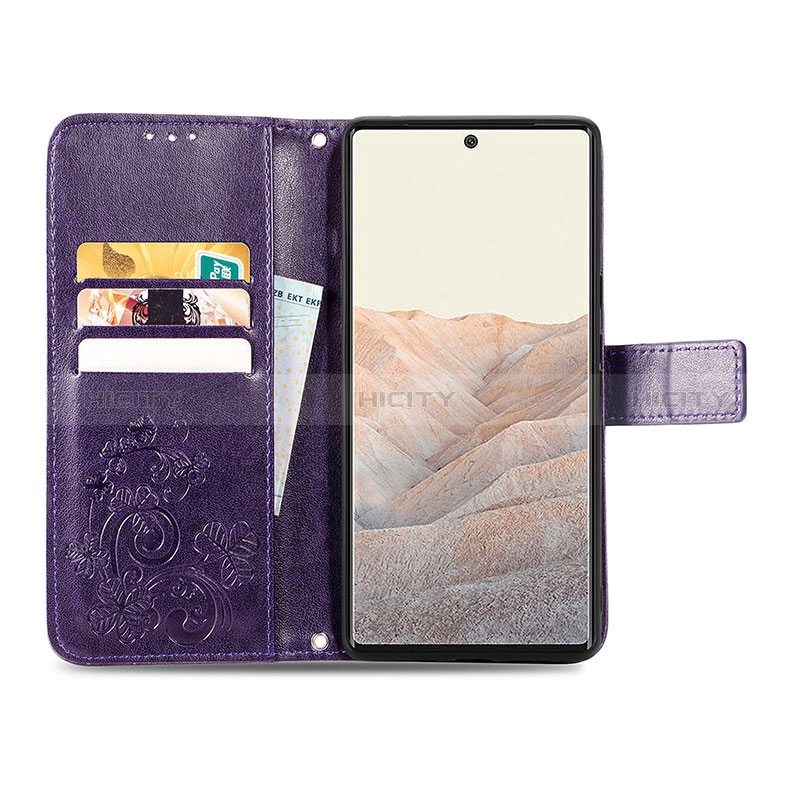 Custodia Portafoglio In Pelle Fiori Cover con Supporto S03D per Google Pixel 6 5G