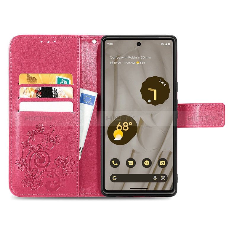 Custodia Portafoglio In Pelle Fiori Cover con Supporto S03D per Google Pixel 7a 5G