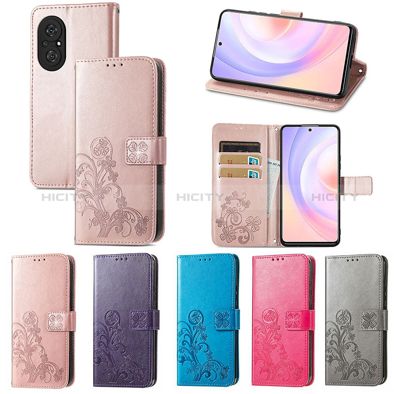 Custodia Portafoglio In Pelle Fiori Cover con Supporto S03D per Huawei Honor 50 SE 5G