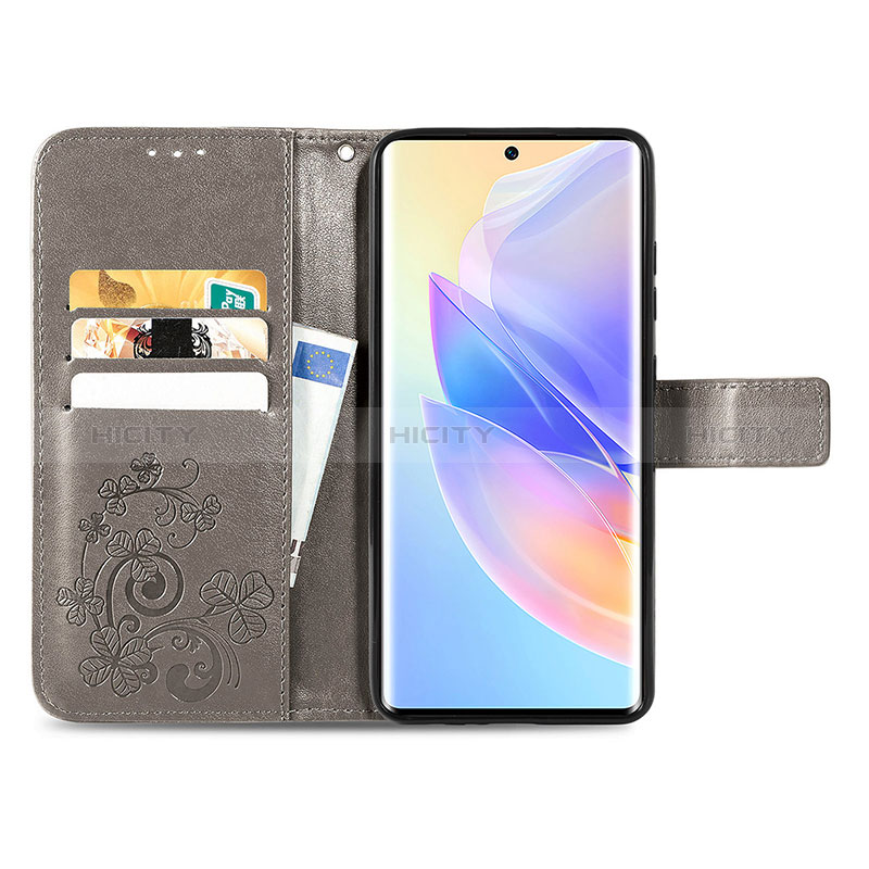 Custodia Portafoglio In Pelle Fiori Cover con Supporto S03D per Huawei Honor 60 SE 5G