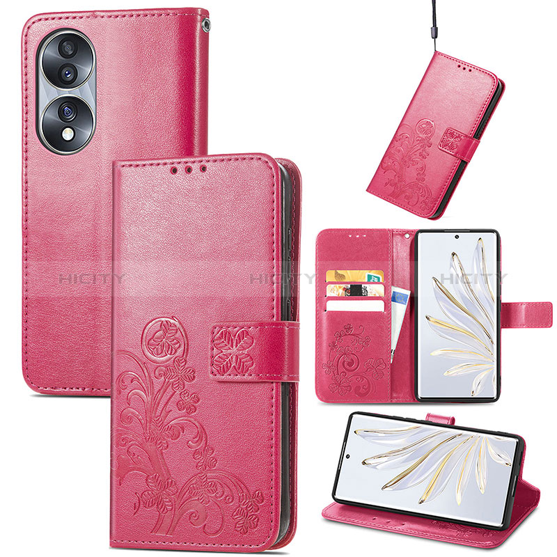 Custodia Portafoglio In Pelle Fiori Cover con Supporto S03D per Huawei Honor 70 5G