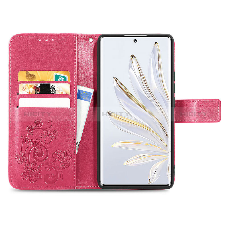 Custodia Portafoglio In Pelle Fiori Cover con Supporto S03D per Huawei Honor 70 5G