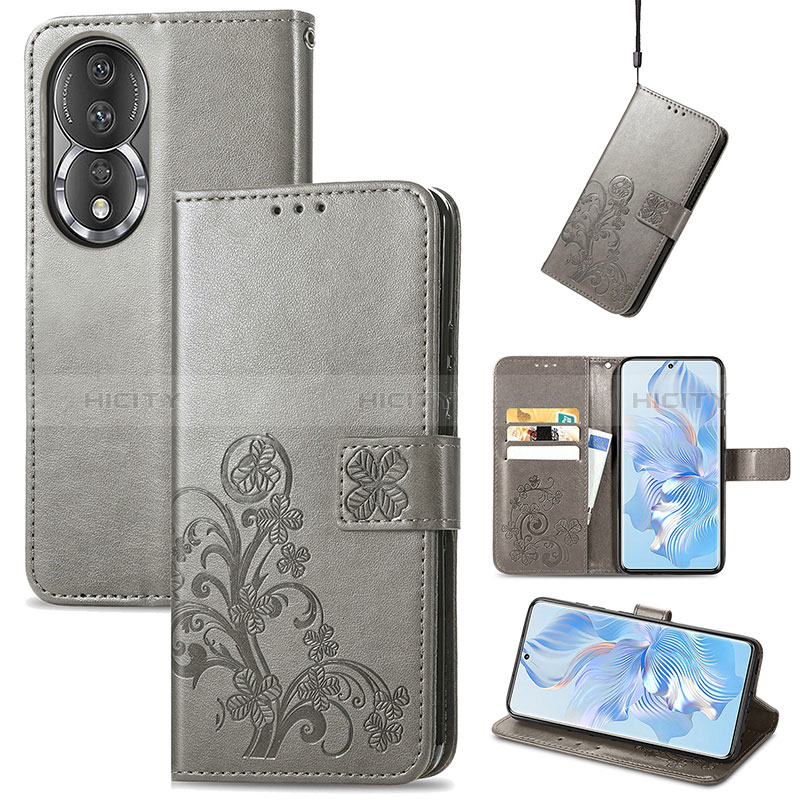 Custodia Portafoglio In Pelle Fiori Cover con Supporto S03D per Huawei Honor 80 5G