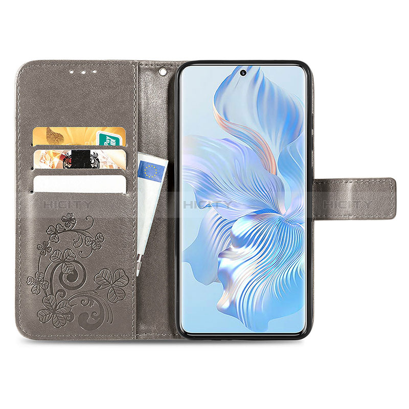 Custodia Portafoglio In Pelle Fiori Cover con Supporto S03D per Huawei Honor 80 5G