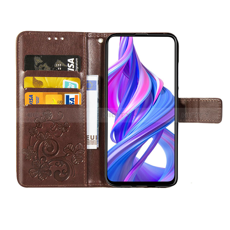 Custodia Portafoglio In Pelle Fiori Cover con Supporto S03D per Huawei Honor 9X