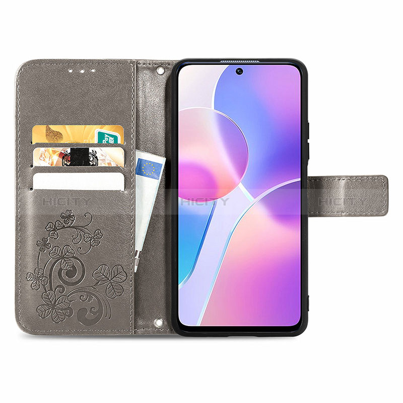 Custodia Portafoglio In Pelle Fiori Cover con Supporto S03D per Huawei Honor X30i