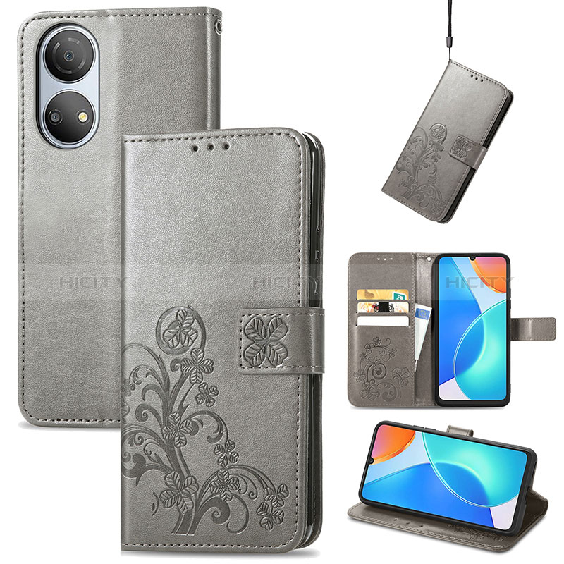 Custodia Portafoglio In Pelle Fiori Cover con Supporto S03D per Huawei Honor X7