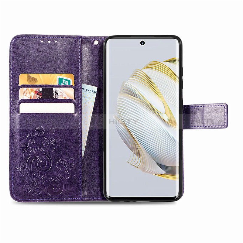 Custodia Portafoglio In Pelle Fiori Cover con Supporto S03D per Huawei Nova 10