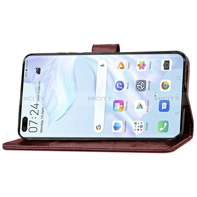 Custodia Portafoglio In Pelle Fiori Cover con Supporto S03D per Huawei P40