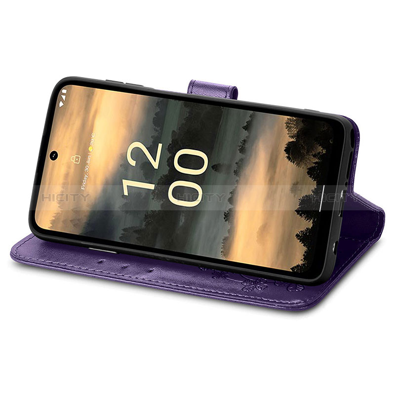 Custodia Portafoglio In Pelle Fiori Cover con Supporto S03D per Nokia XR21