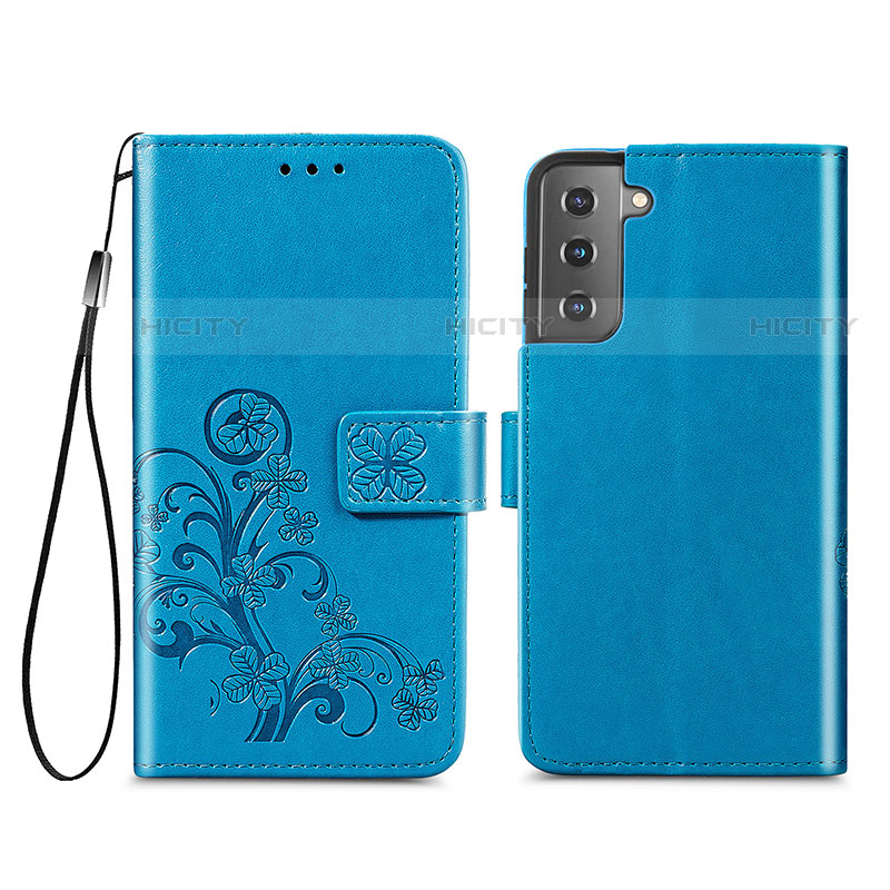 Custodia Portafoglio In Pelle Fiori Cover con Supporto S03D per Samsung Galaxy S21 5G