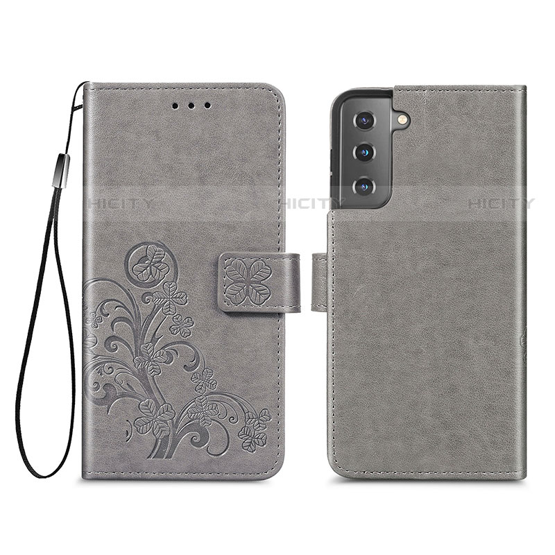 Custodia Portafoglio In Pelle Fiori Cover con Supporto S03D per Samsung Galaxy S21 Plus 5G