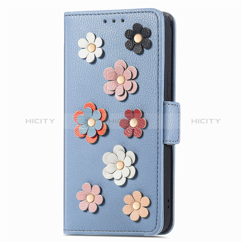 Custodia Portafoglio In Pelle Fiori Cover con Supporto S04D per Huawei Honor X6