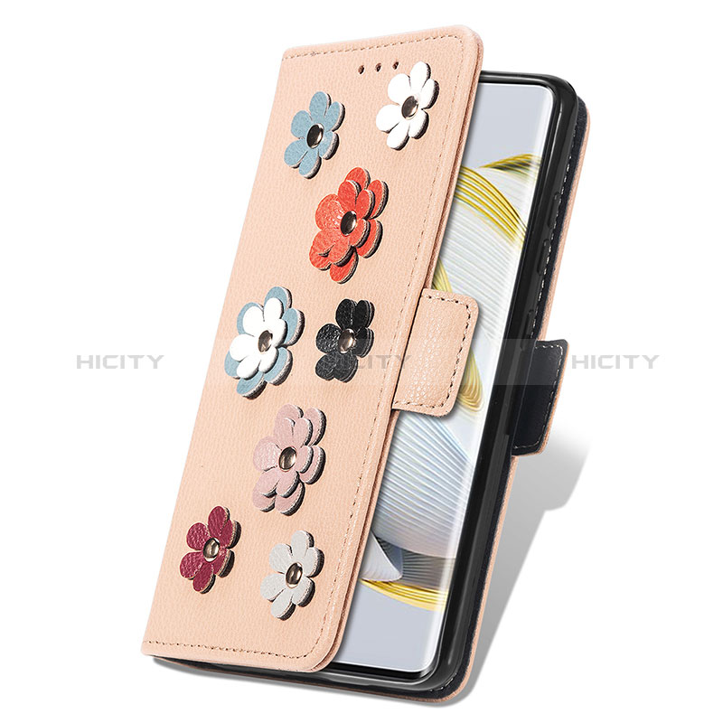 Custodia Portafoglio In Pelle Fiori Cover con Supporto S04D per Huawei Nova 10