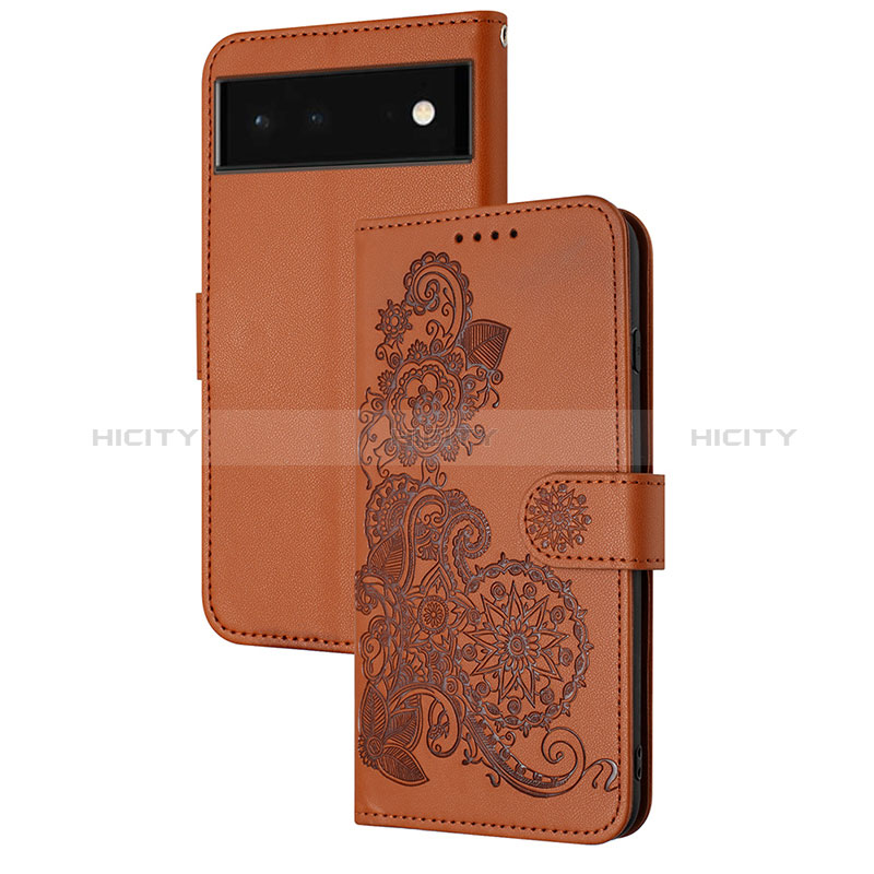 Custodia Portafoglio In Pelle Fiori Cover con Supporto Y01X per Google Pixel 6 5G