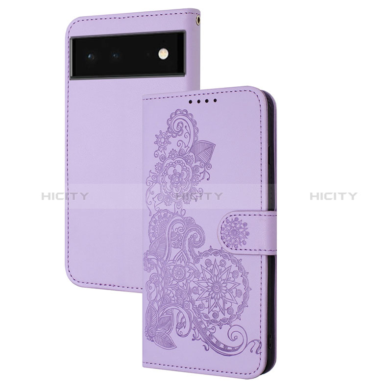 Custodia Portafoglio In Pelle Fiori Cover con Supporto Y01X per Google Pixel 6 5G