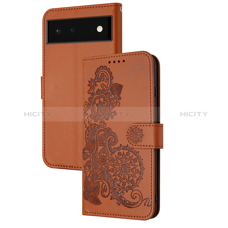 Custodia Portafoglio In Pelle Fiori Cover con Supporto Y01X per Google Pixel 6 Pro 5G