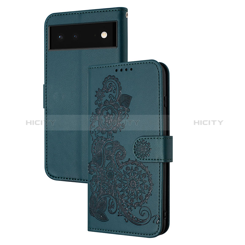 Custodia Portafoglio In Pelle Fiori Cover con Supporto Y01X per Google Pixel 6 Pro 5G